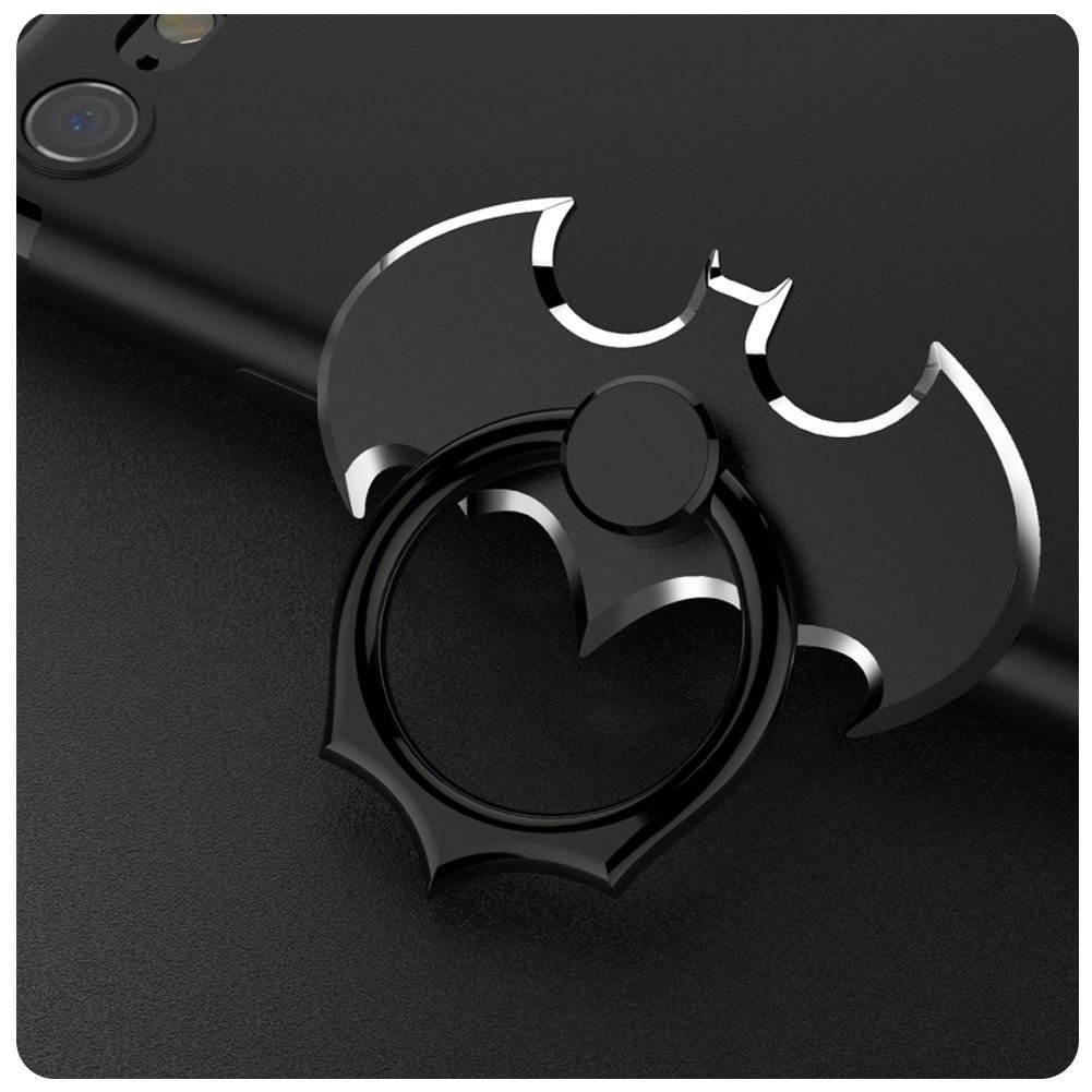 9pcs Bat Phone Ring Holder, Batman Universal 360&deg; Rotation Cellphone Metal Stand Finger Grip Kickstand, Finger Holder Mount for iPhone, iPad, Samsung