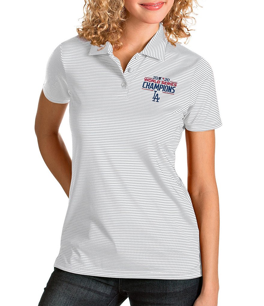 Antigua Women's MLB Los Angeles Dodgers 2020 World Series Champions Quest Short-Sleeve Polo Shirt