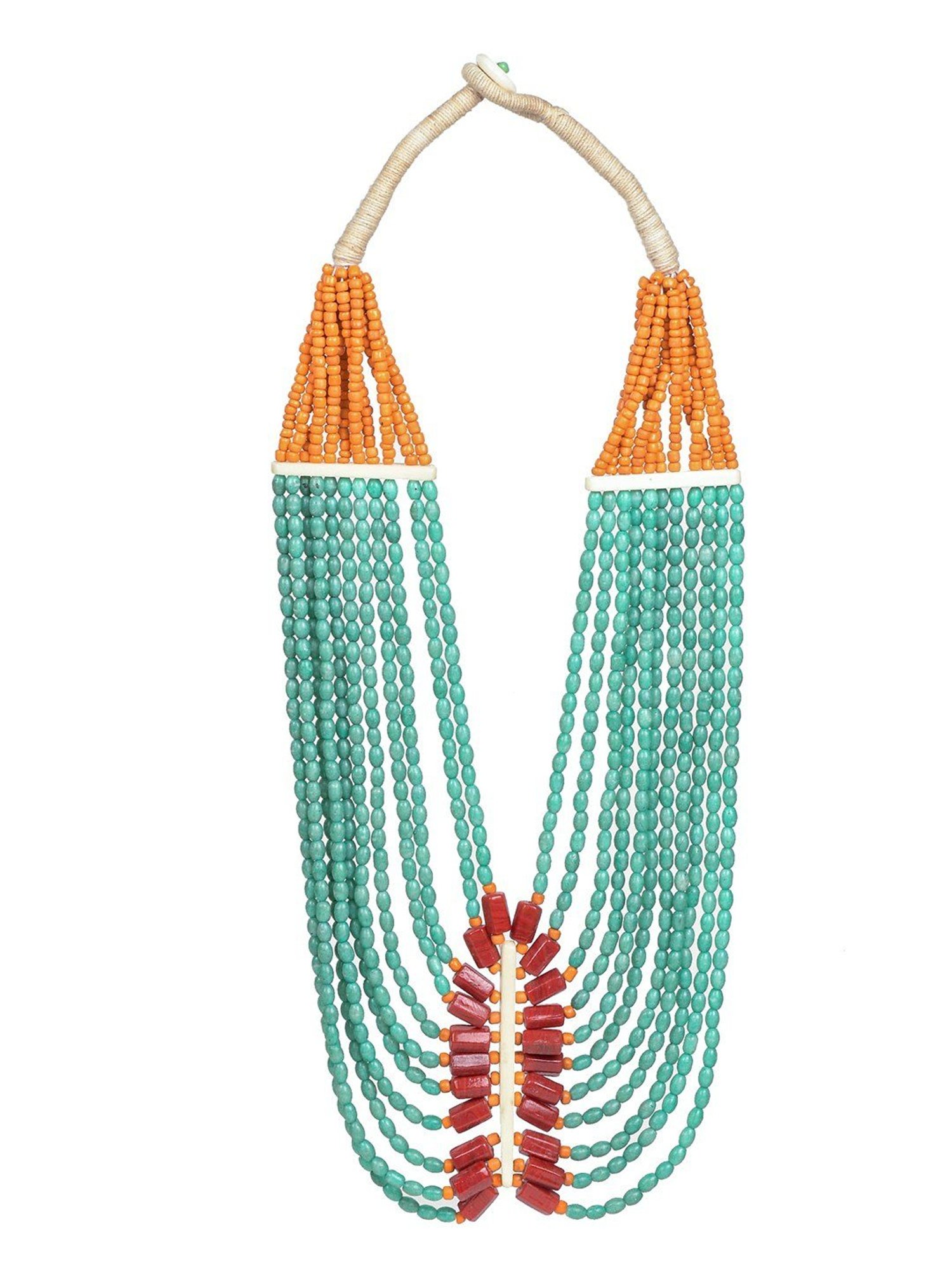 Imli Street Multicolor Vintage Naga Beaded Tribal Necklace