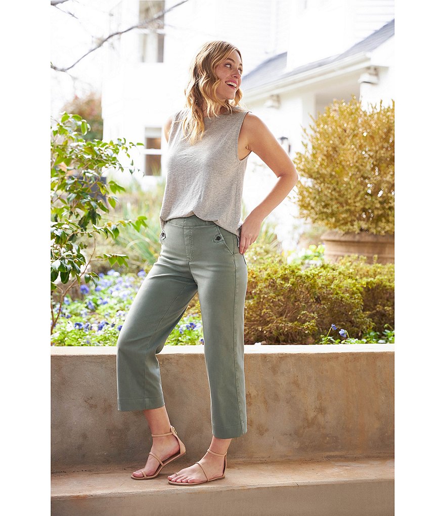 Spanx Stretch Twill Cropped Wide Leg Pants