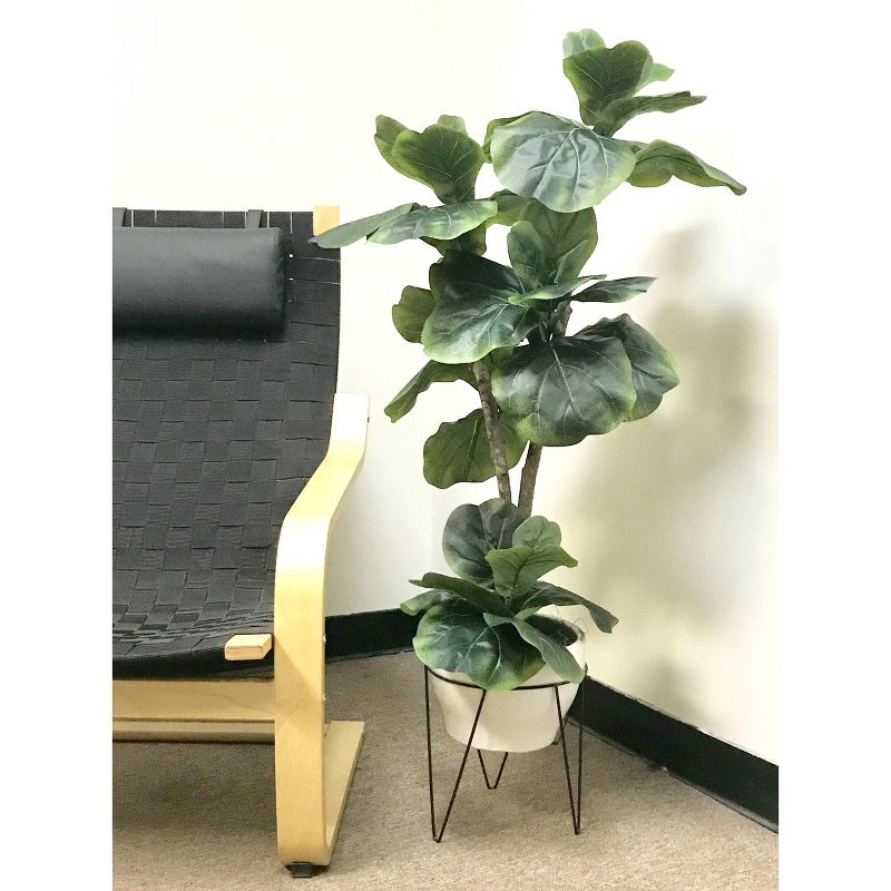 44" x 20" Artificial Fig Plant in Mid Century Plant Stand - LCG Florals