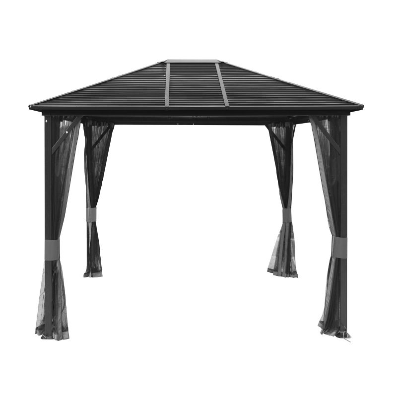 12'x10'x9' Galvanized Steel Outdoor Hardtop Gazebo - Veikous
