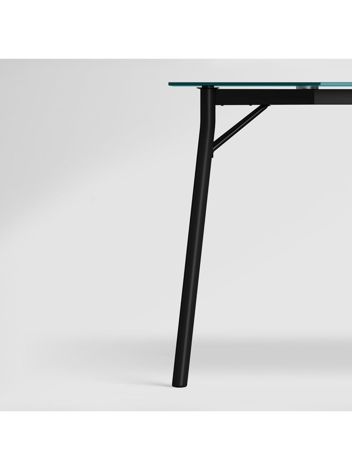 Godrej Interio Silica Black Metal 6 Seater Rectangular Dining Table