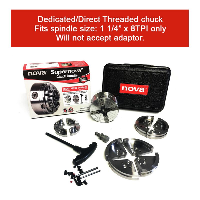 NOVA 23099 SuperNOVA2 Lathe Chuck 30th Anniversary Bundle with case
