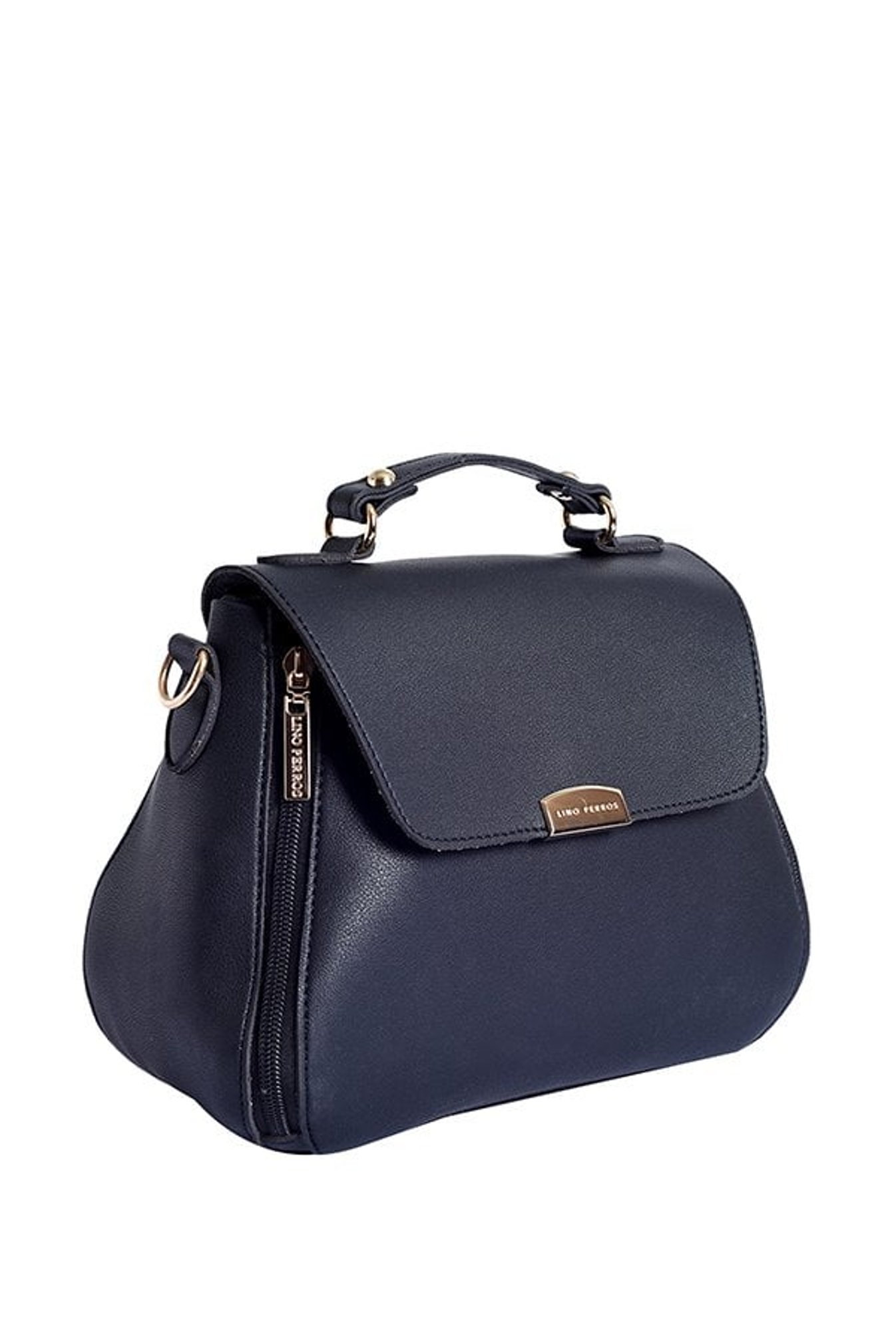 Lino Perros Black Solid Satchel Handbag