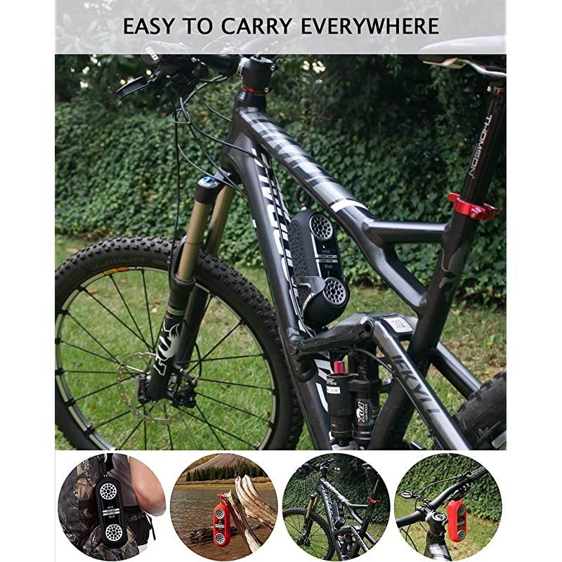 GoDuo Portable Bluetooth Speakers with Magnetic Connectable Base, L/R True Stereo Sound and Bass, Water and Shock Resistant, 18 hr playtime, Built-in Mic, Protective Carrying Case Included (Black)