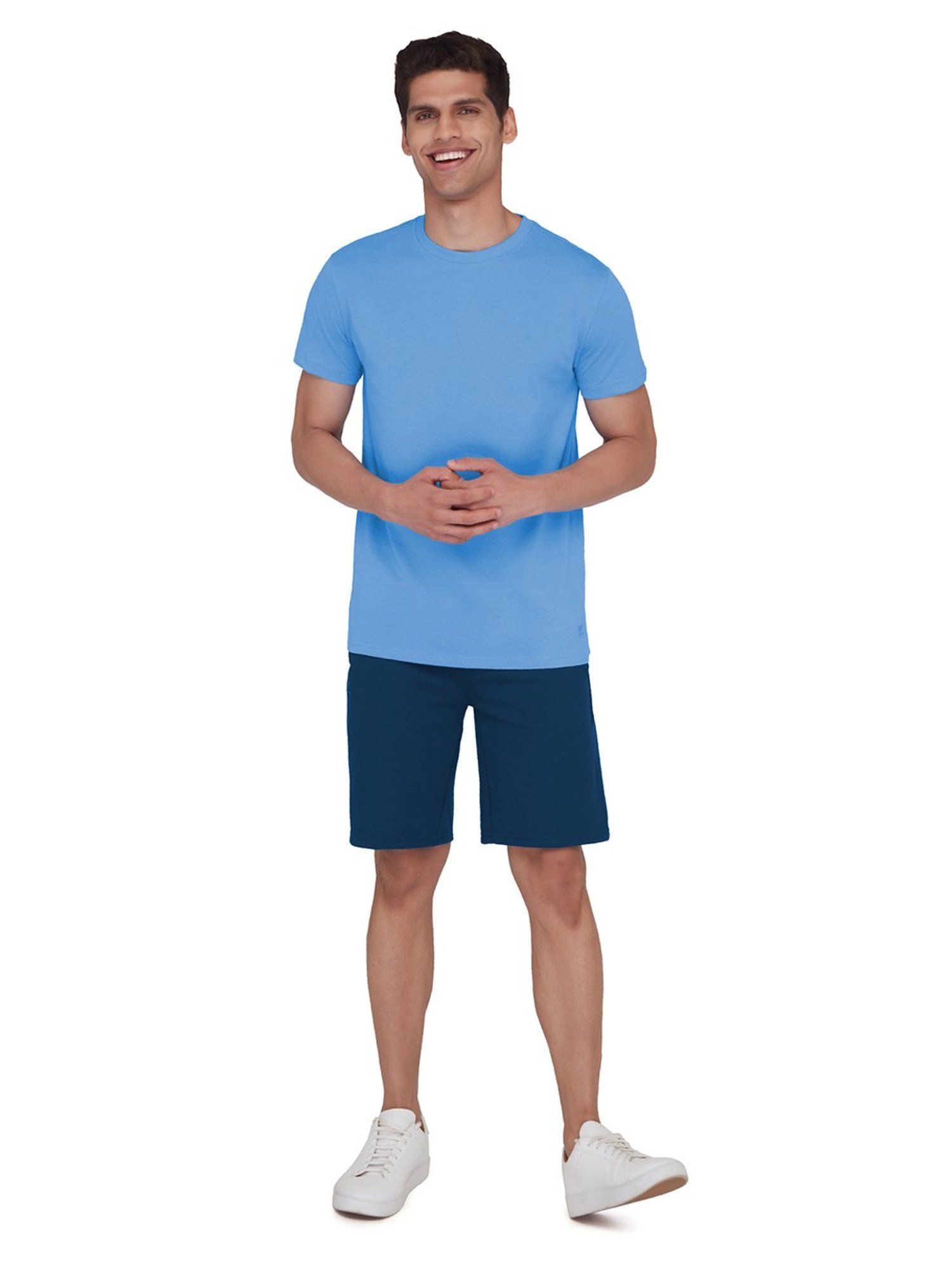 XYXX Azure Blue Round Neck T-Shirt