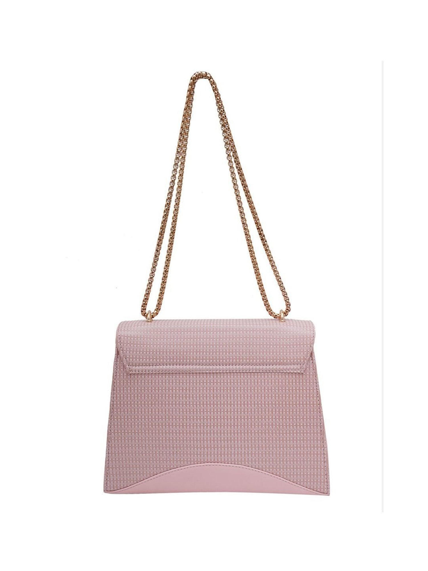 Bellissa Baby Pink Textured Medium Stylish Box Sling Handbag