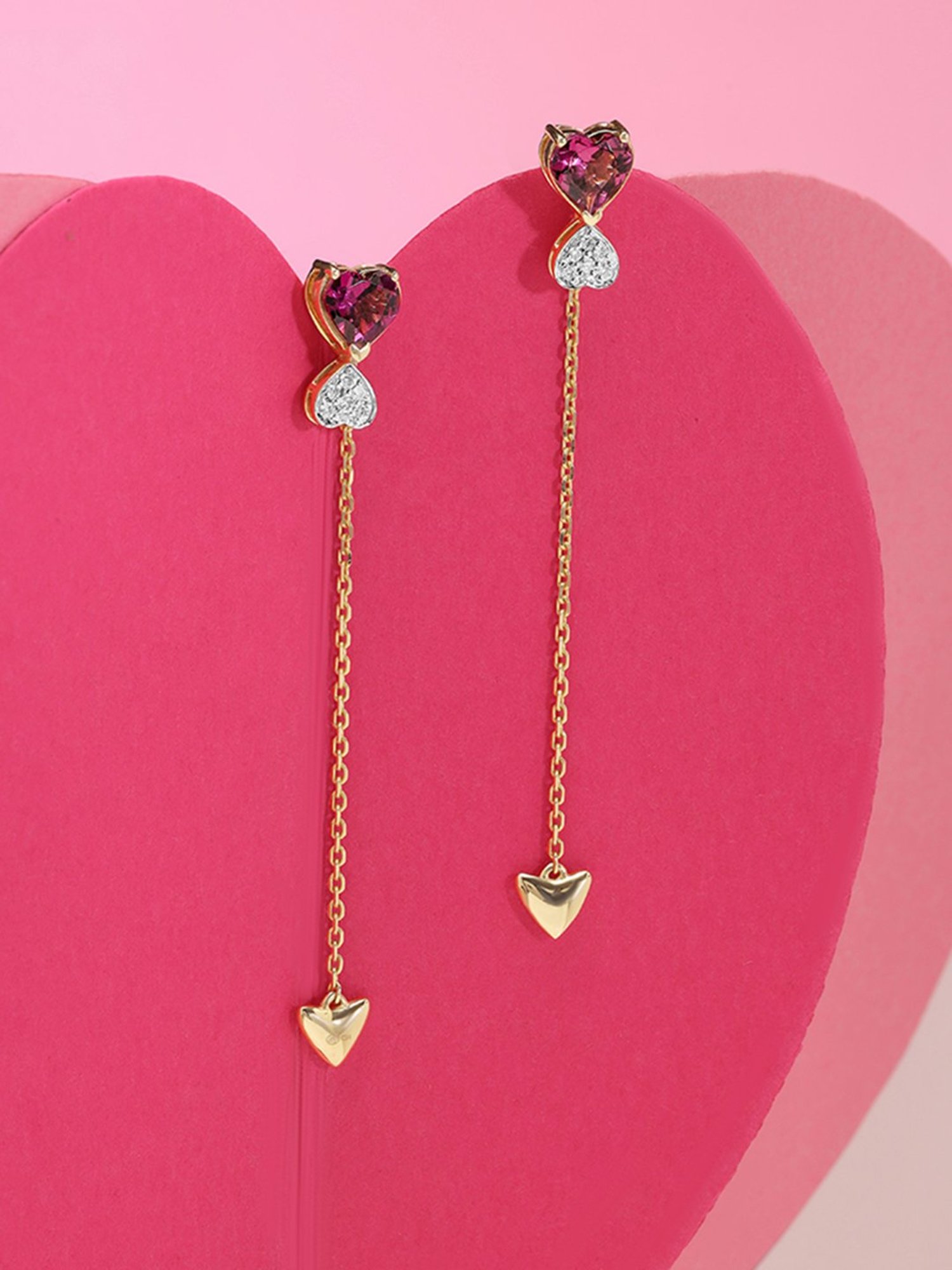 Mia by Tanishq Cupid's Tail 14k Pure Gold & Diamond Drop Earring for Women