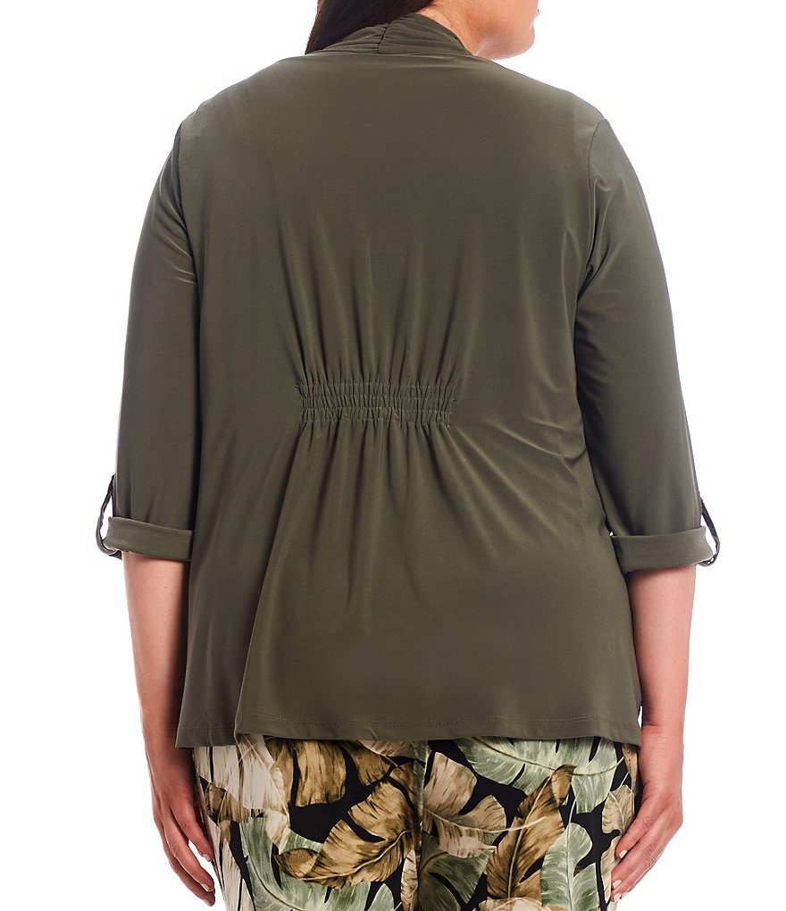 Investments Plus Size Soft Separates Long Sleeve Open-Front Jacket
