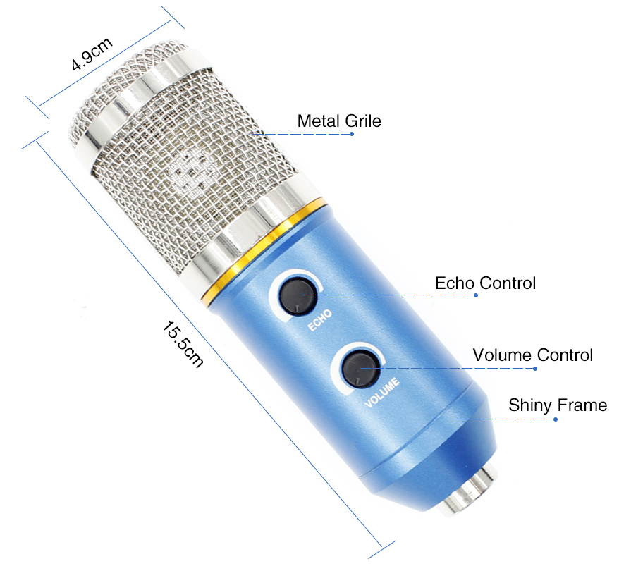 MK F200FL USB Audio Studio Vocal Recording Microfono Professional Condenser Microphone With Holder Stand Pop Filter for Computer