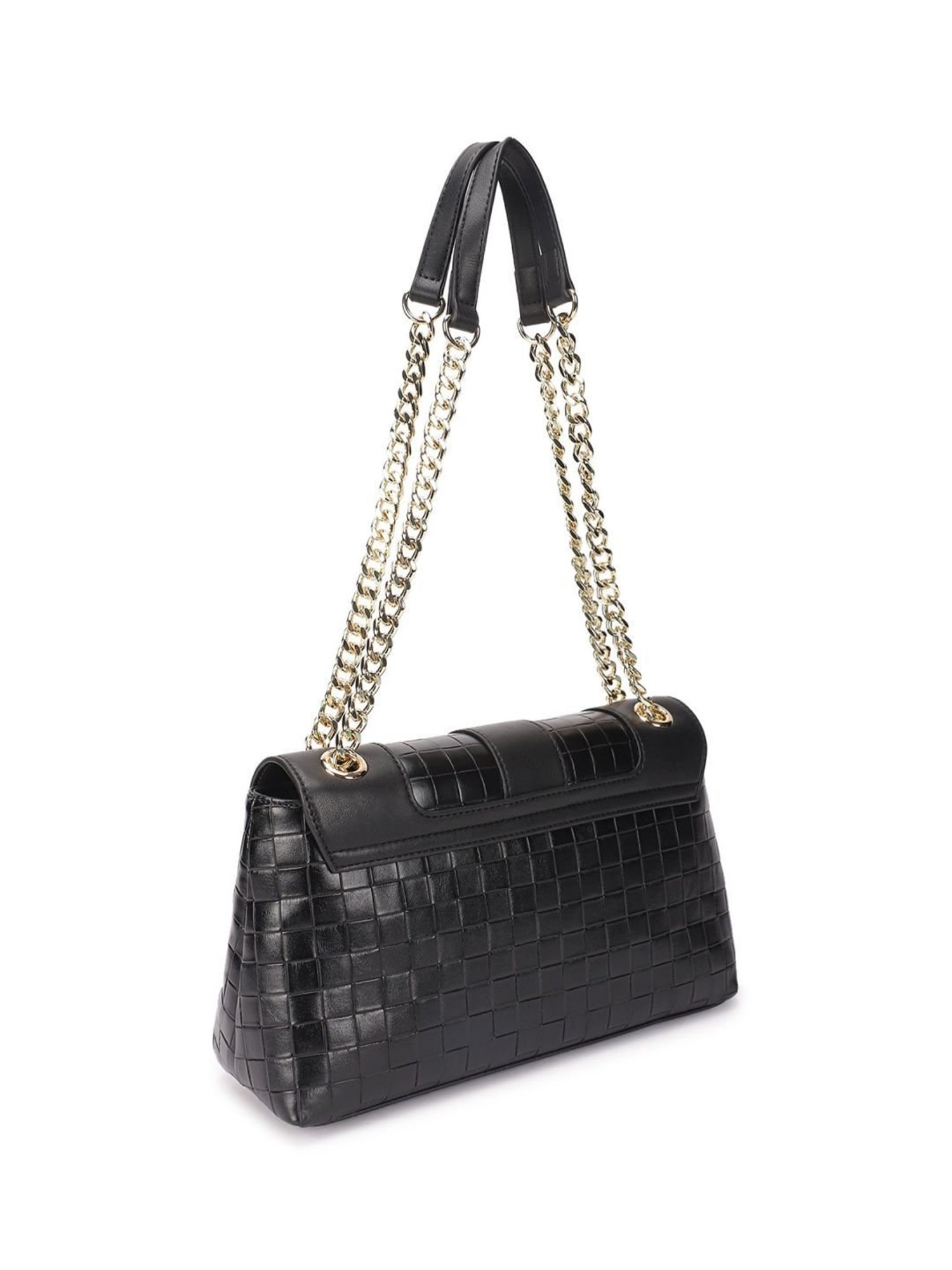 Pollini Black Textured Medium Shoulder Bag