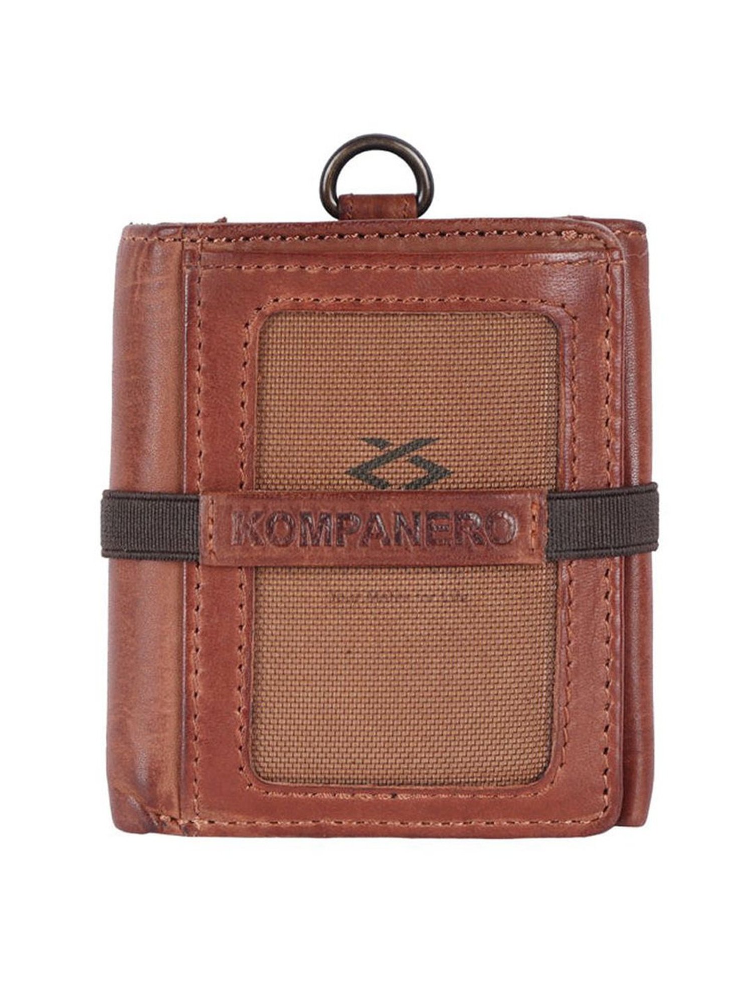 KOMPANERO Nico Cognac Leather Solid Bi-Fold Wallet