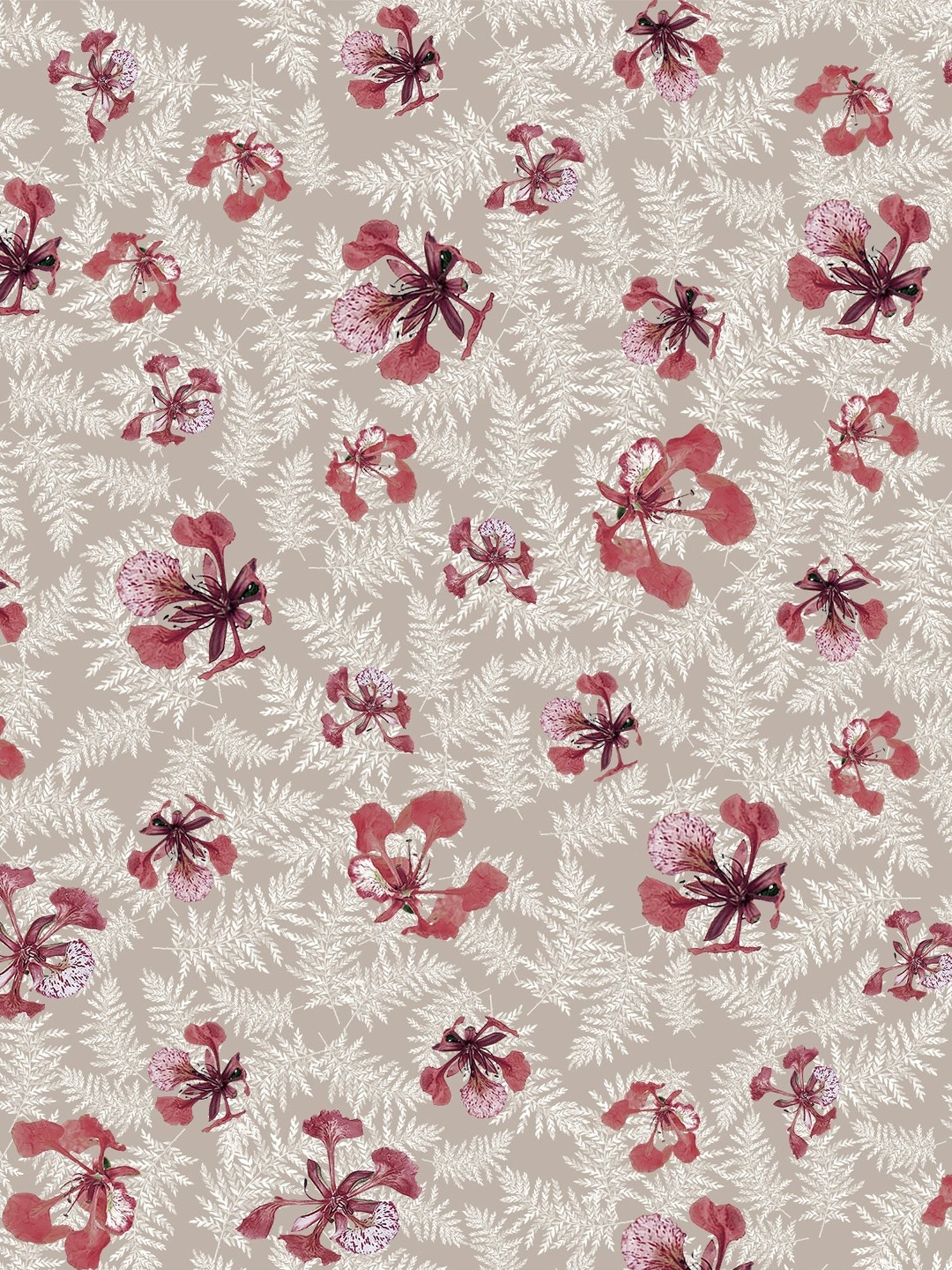 Petal Home Poinciana Floral Beige 300 TC Cotton Single Bed Sheet with 1 Pillow Cover