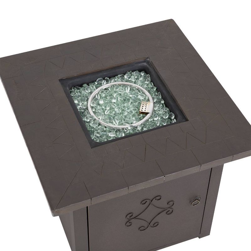 30" Steel Propane Fire Pit Table with Cover - Nuu Garden