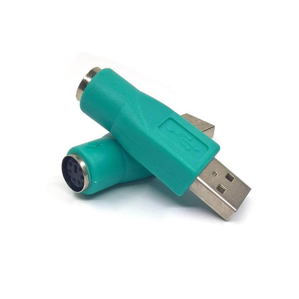 Karcy 10pcs Green PS/2 Female to USB Male Adapter for Keyboard Mouse Converter (Green)