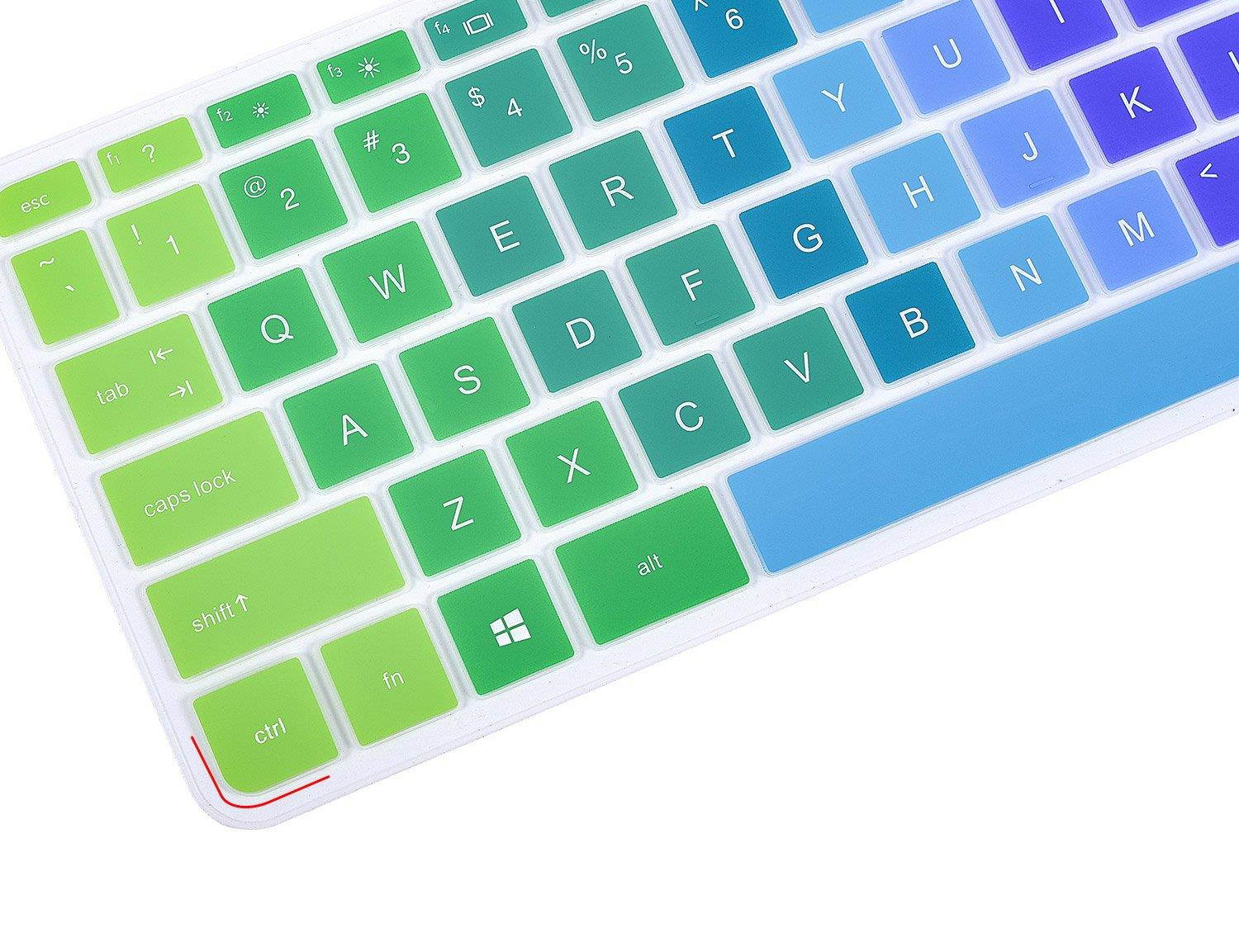 Colorful Keyboard Cover for HP Stream 14 inch Laptop | HP Stream 14-ax Series | HP Pavilion 14-ab 14-ac 14-ad 14-al 14-an 14-cb Protective Skin, Rainbow