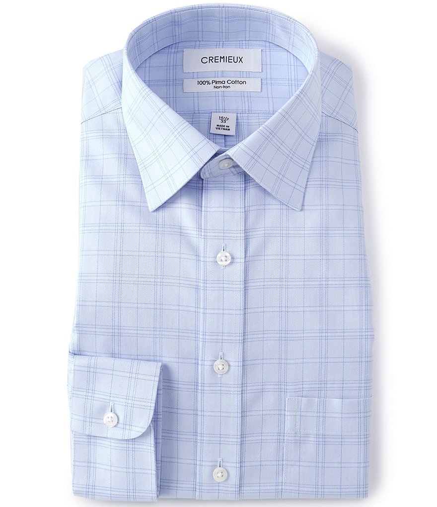 Psycho Bunny Non-Iron Modern Fit Spread Collar Solid Dress Shirt