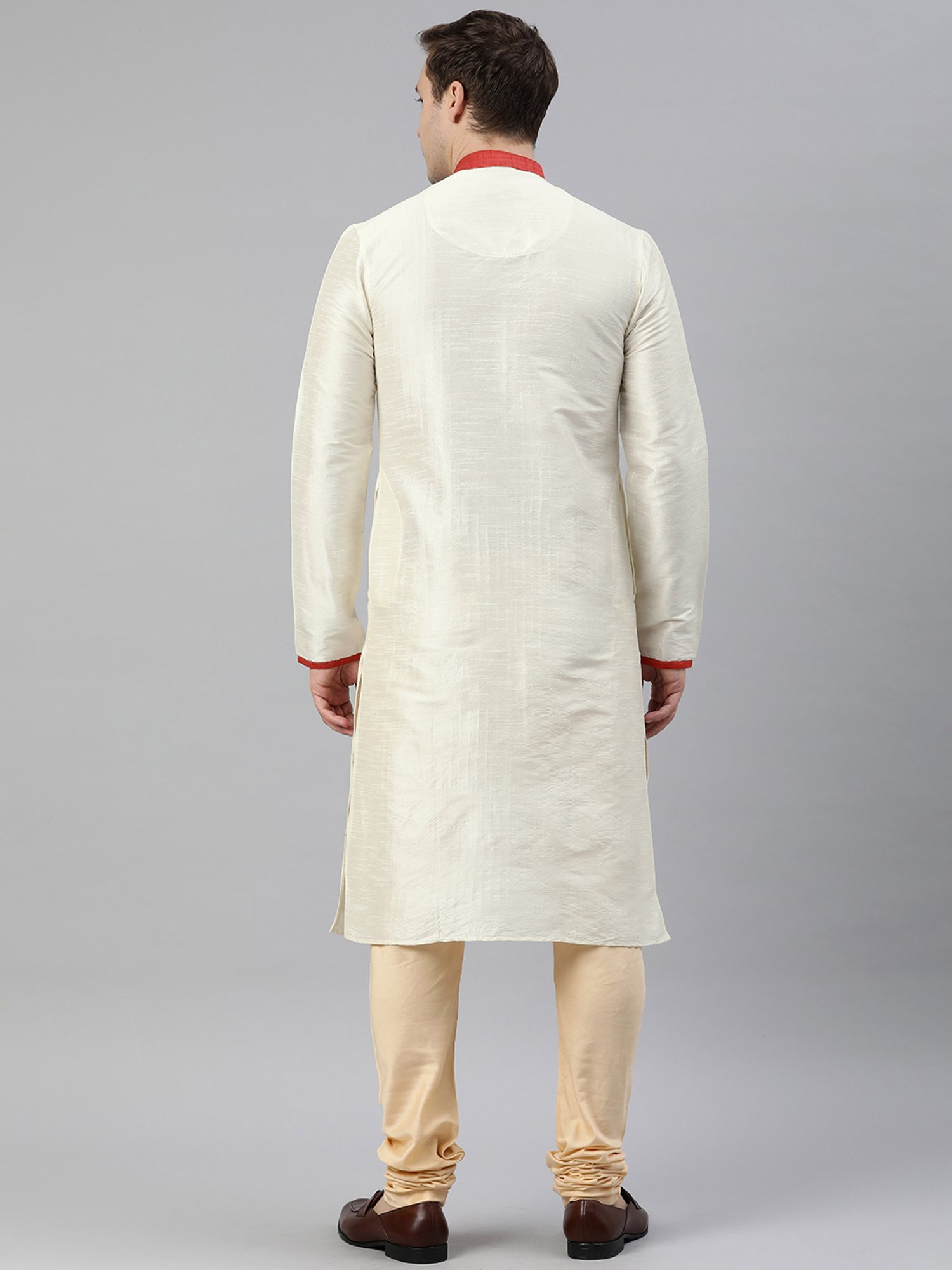 Manthan Warm White Regular Fit Self Design Kurta
