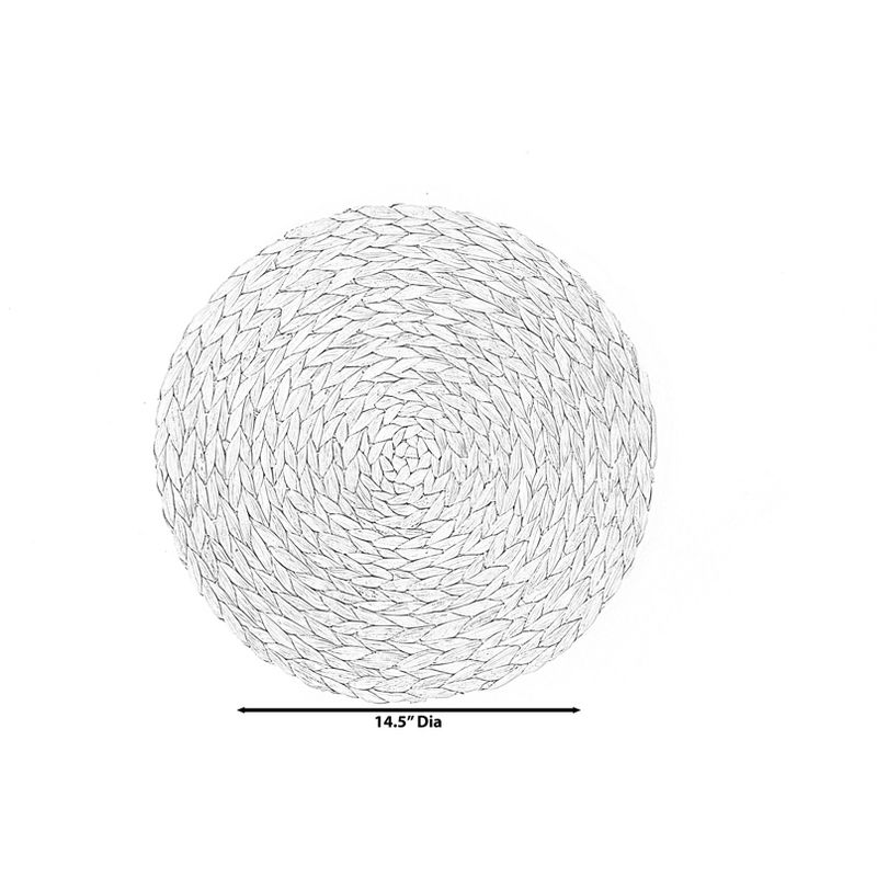 Vintiquewise 15" Decorative Weave Water Hyacinth Round Mat Charger Plates for Dining Table 