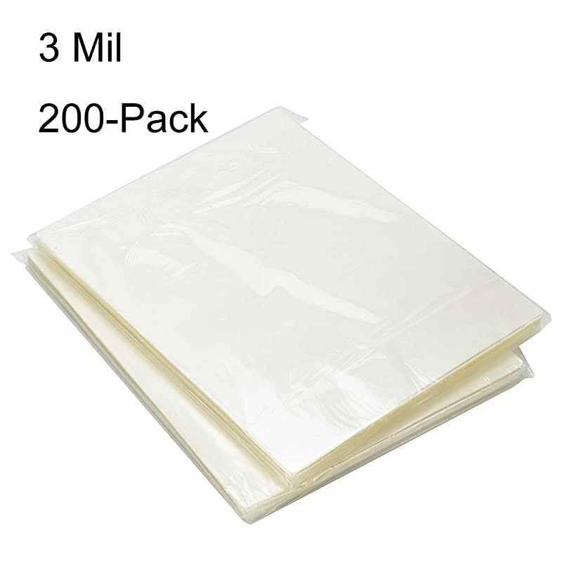 3 Mil Clear Letter Size Thermal Laminating Pouches, 8.9'' x 11.4'', Pack of 200