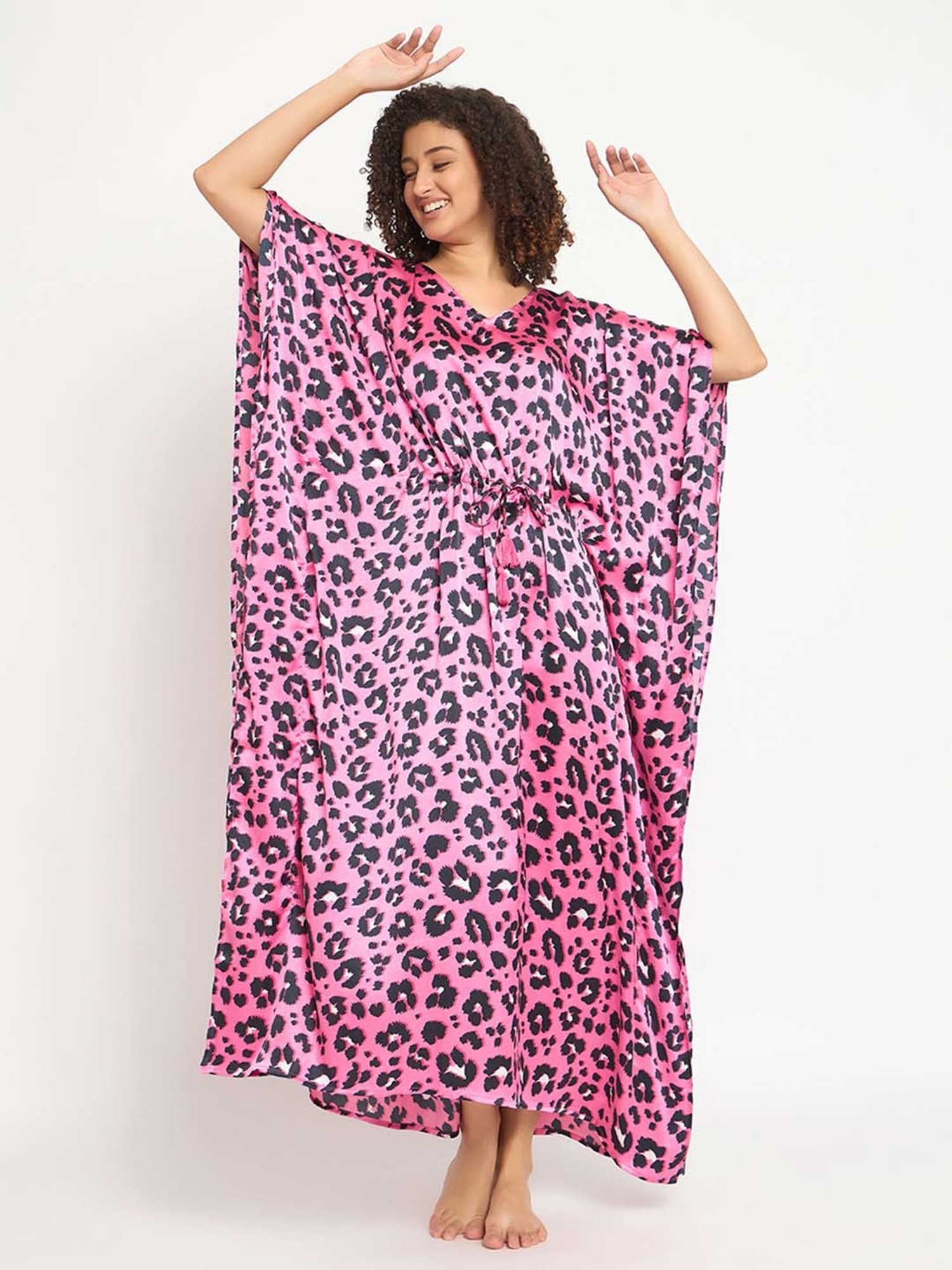 Clovia Pink Printed Kaftan