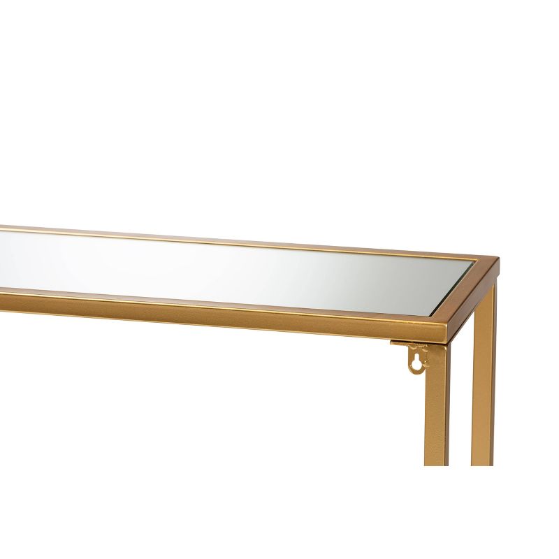 Alessa Glam Metal and Mirrored Glass Console Table Gold - Baxton Studio