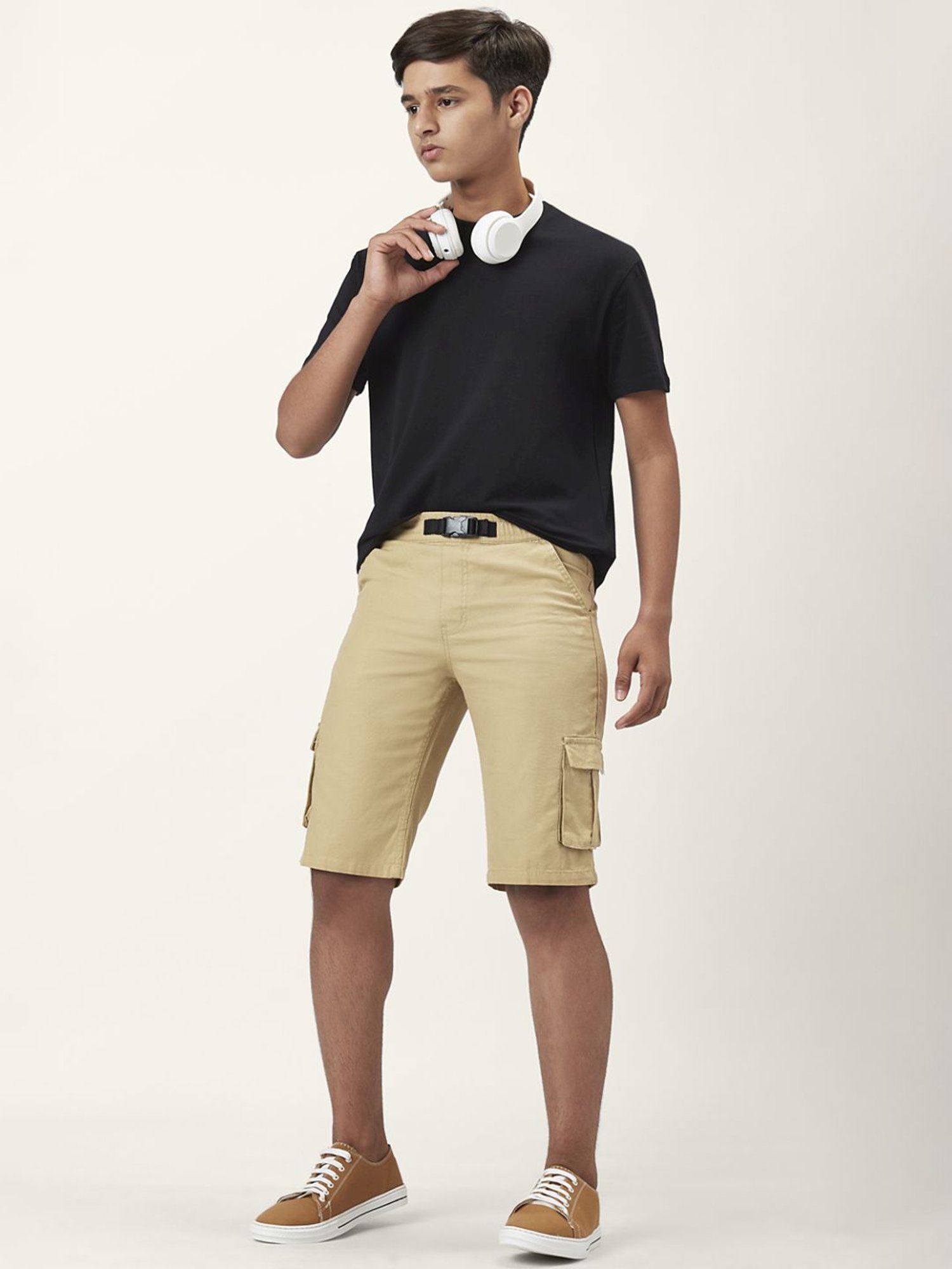 Coolsters by Pantaloons Kids Beige Cotton Regular Fit Shorts