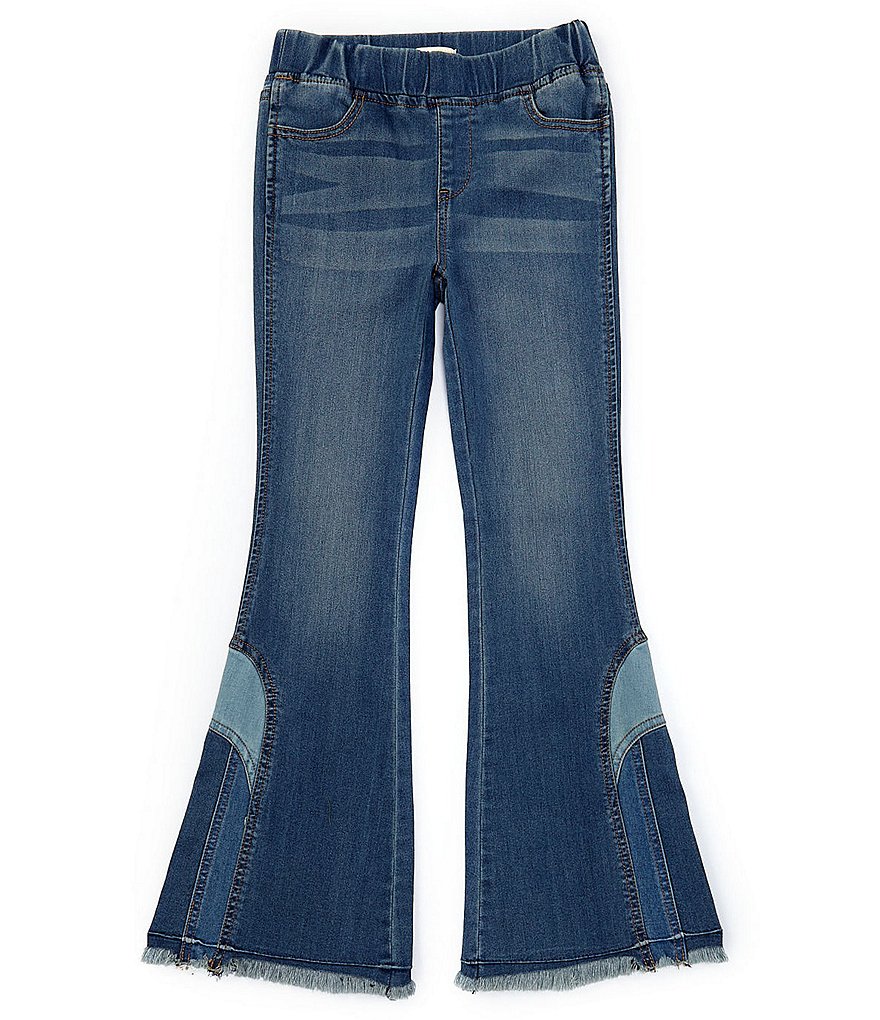 Chelsea & Violet Big Girls 7-16 Patchwork-Inset Denim Flare Pull-On Jeans