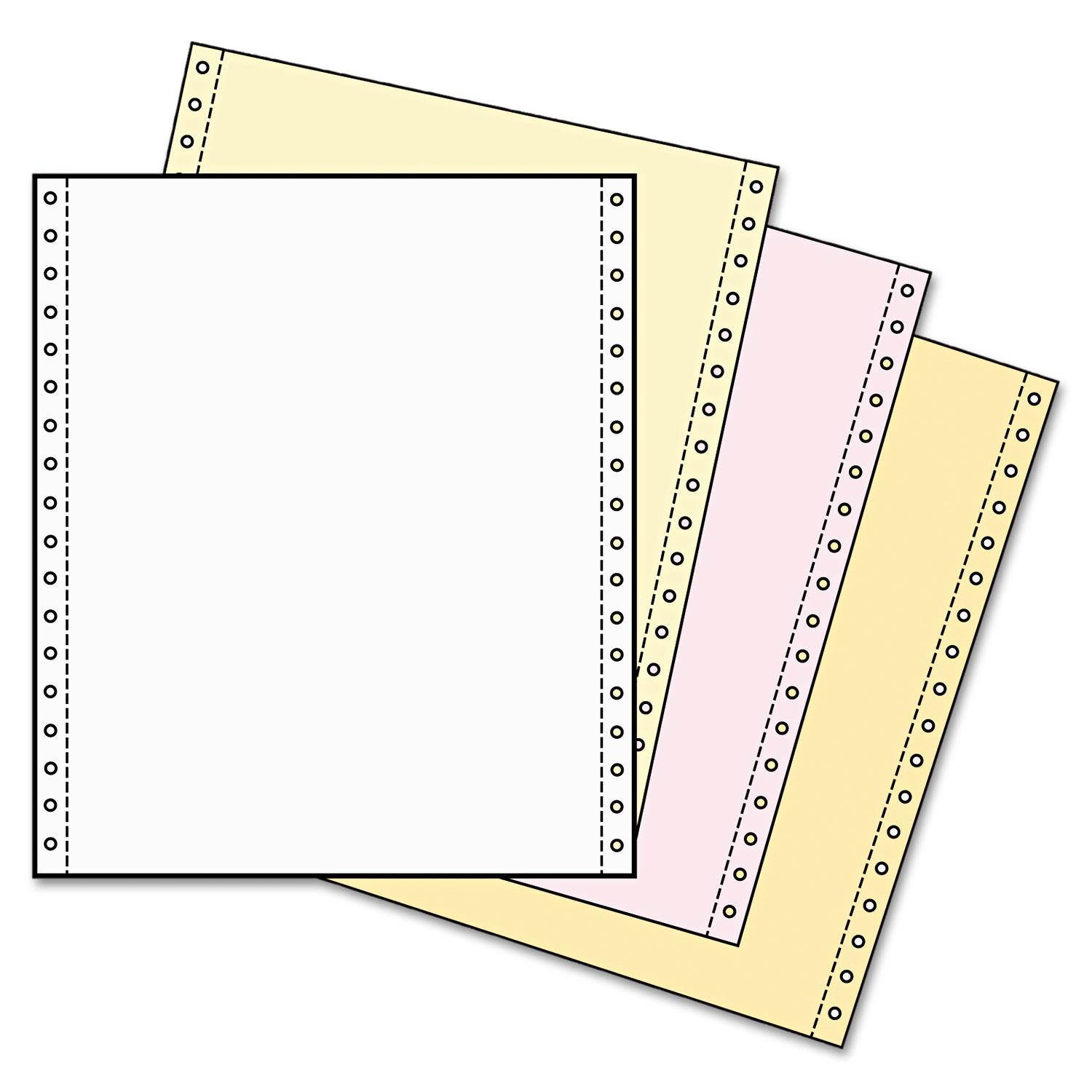 Green Bar Computer Paper, Perforated 3-Part Carbonless, 14-7/8 X 11, 1100 Sheets