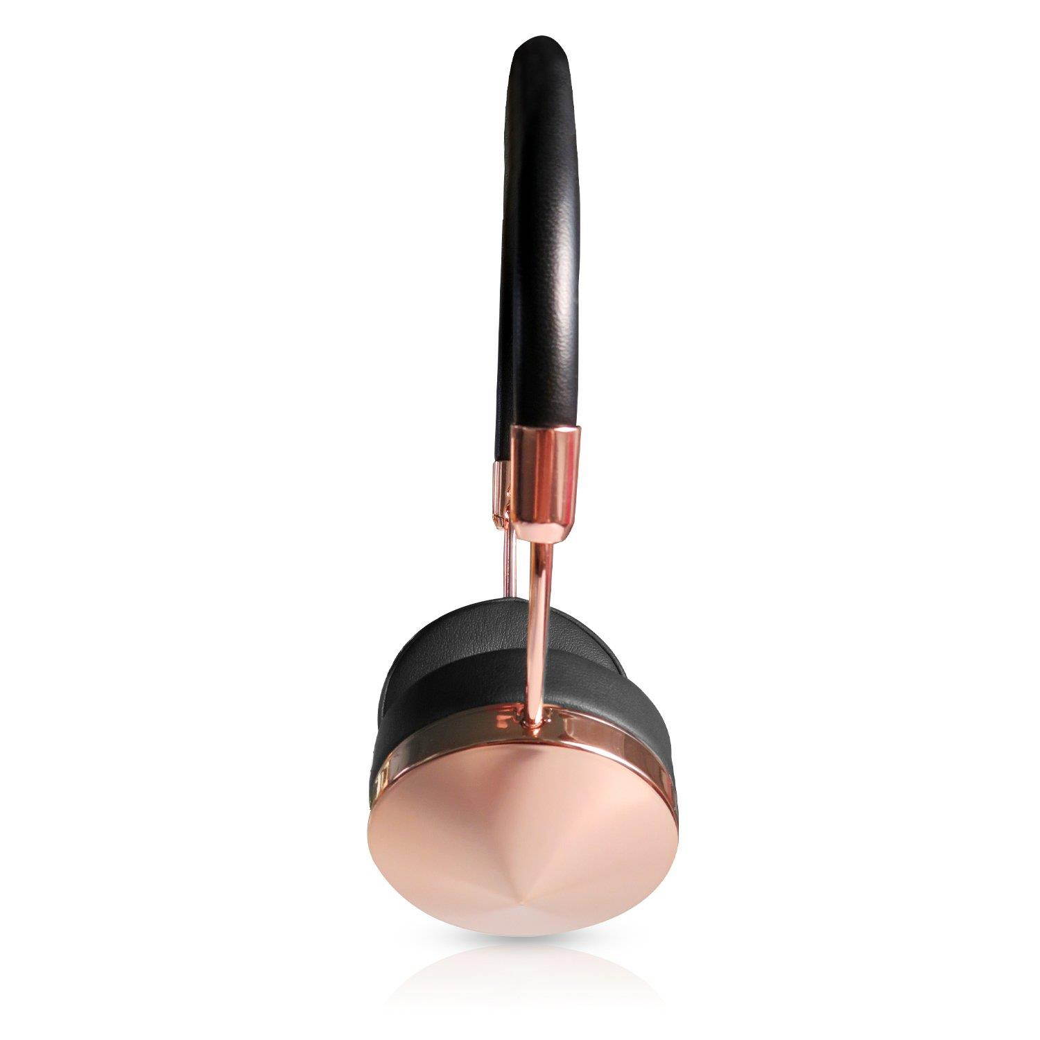 Liboer Fashional Rose Gold Wireless Bluetooth Headphones with Mic Foldable On Ear Headset with Carrying Case for iPhone 7 Samsung Cellphones with Shareport BT88 (Black Rose)