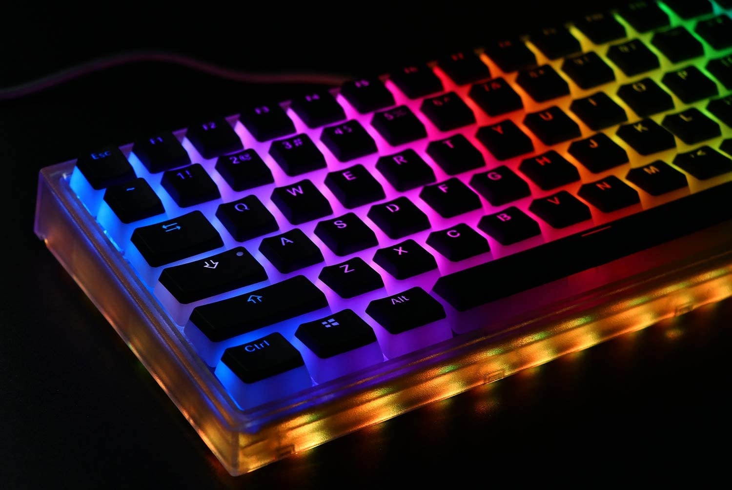 EPOMAKER 108 Keys OEM PBT Double Shot Pudding Keycaps Set with Translucent Layer for Mechanical Keyboard (Black)