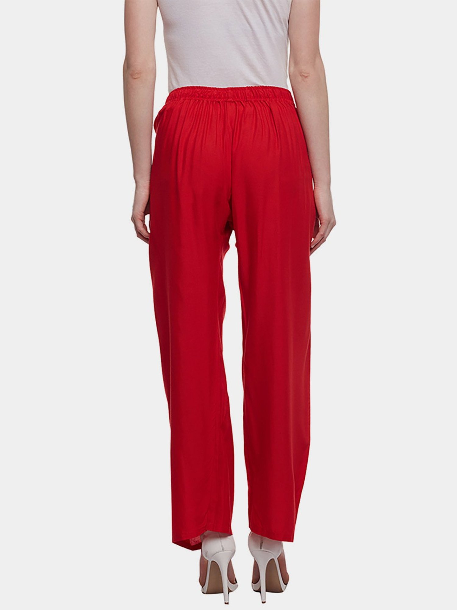 Castle Red Straight Fit Palazzos