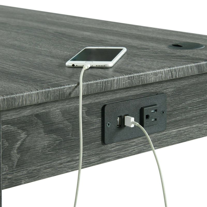 Draven Desk & Chair with USB Dark - Picket House Furnishings