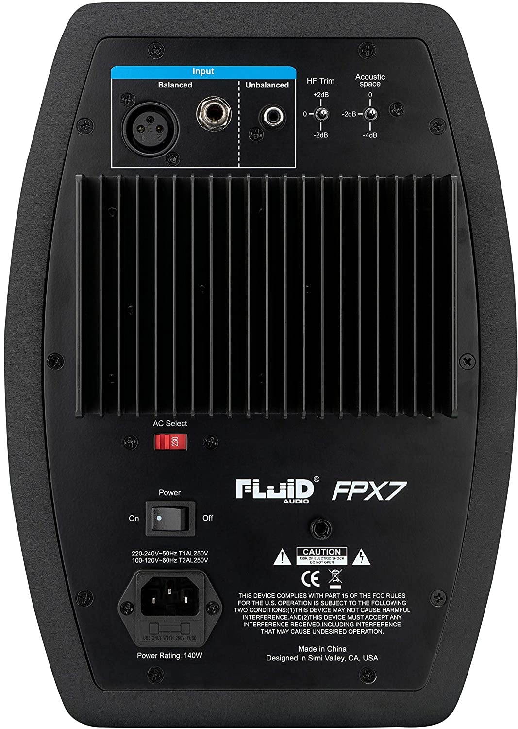 Fluid Audio FPX7 2-Way Coax 7 Inch Active Studio Monitor, Single