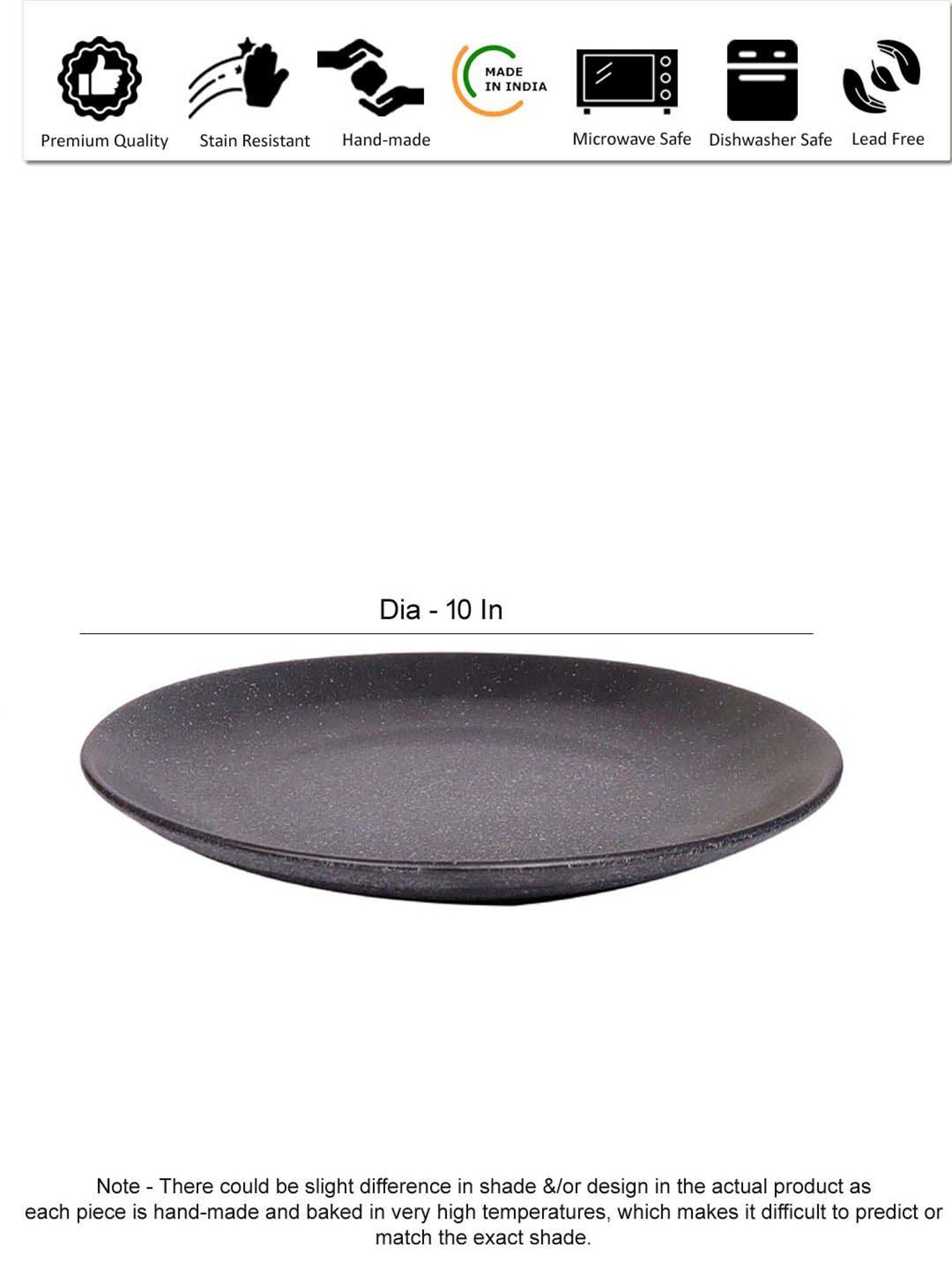 Pure Home and Living Transparent Glass Textured Dinner Plates