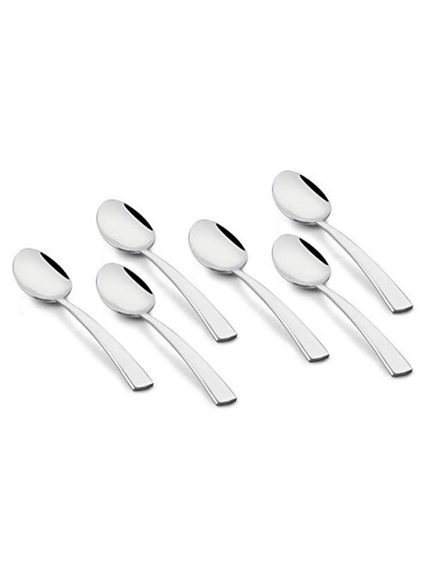 FnS Solo Silver Stainless Steel Dinner Spoon - Set of 6