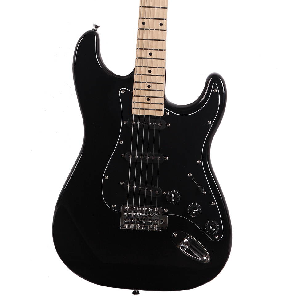 Glarry GST Stylish Electric Guitar Kit with Black Pickguard Black