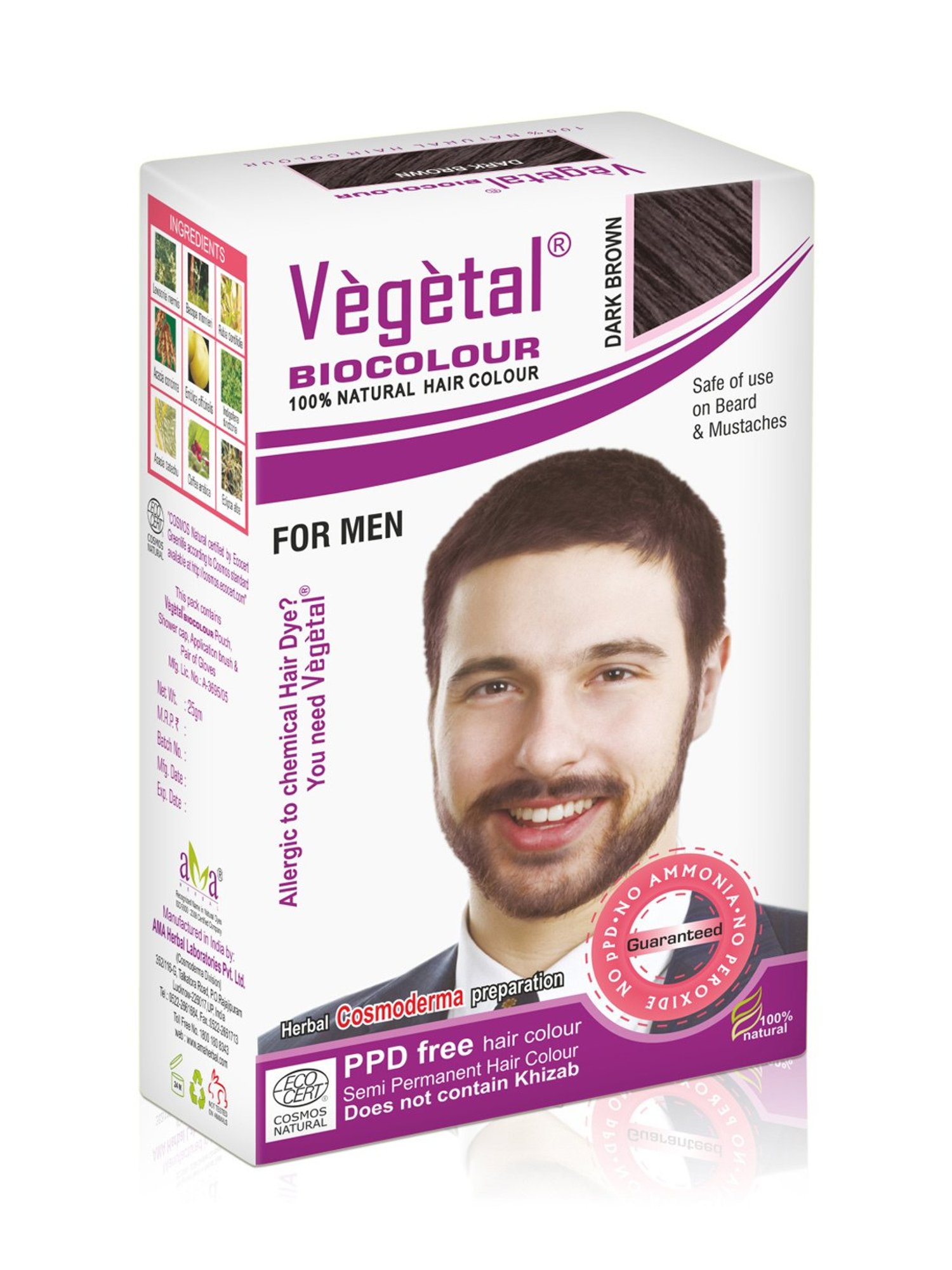 Vegetal Hair Bio Color Dark Brown - 25 gm