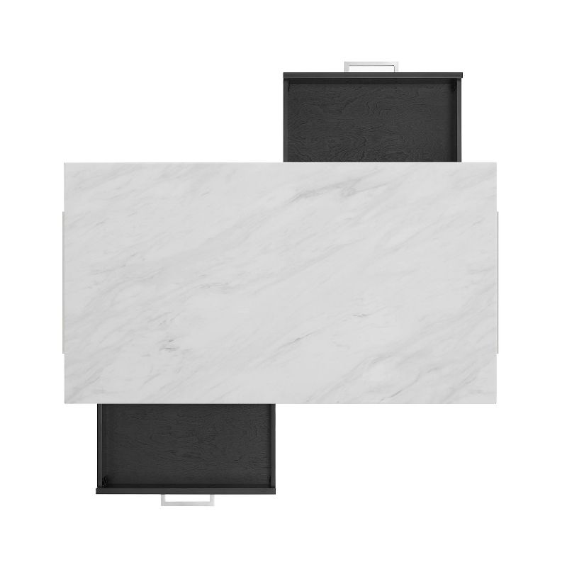 Audrey Faux Marble Top Kitchen Island Black - Crosley