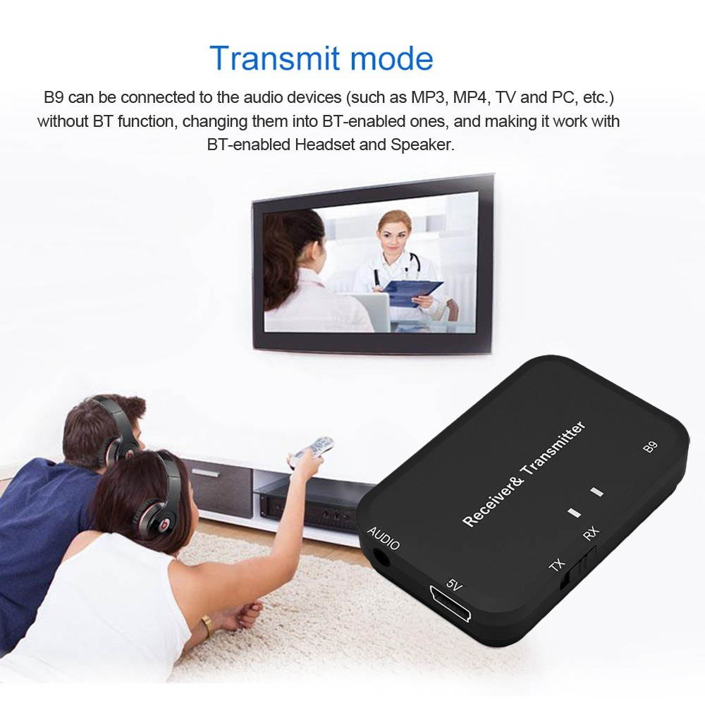 2 in 1 Bluetooth Audio Transmitter & Receiver Wireless Bluetooth Audio Adapter 3.5mm Stereo Audio Player