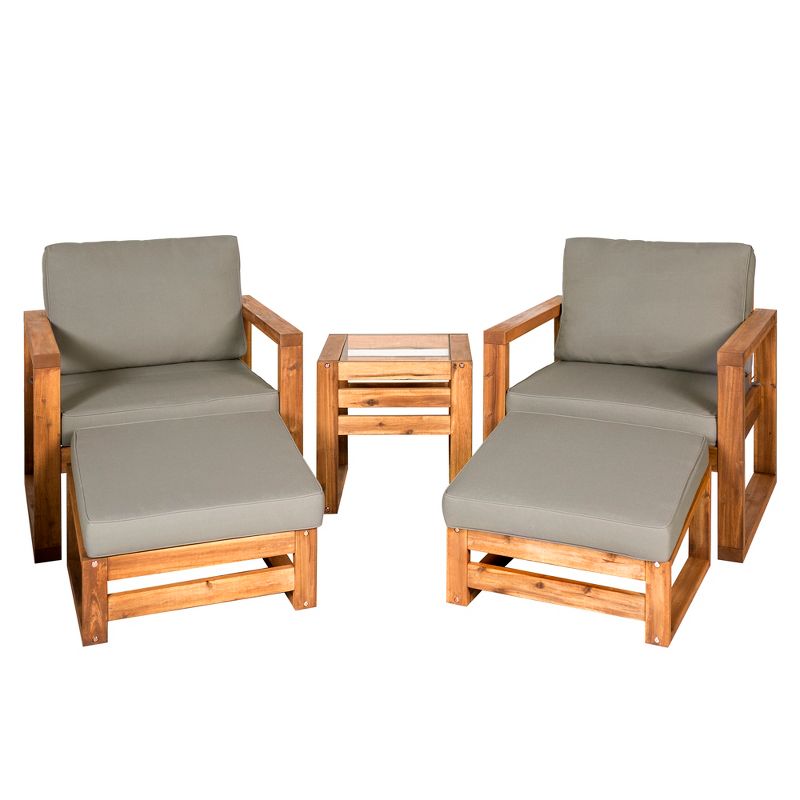 5pc Hudson Open Side Outdoor Patio Chat Set - Saracina Home