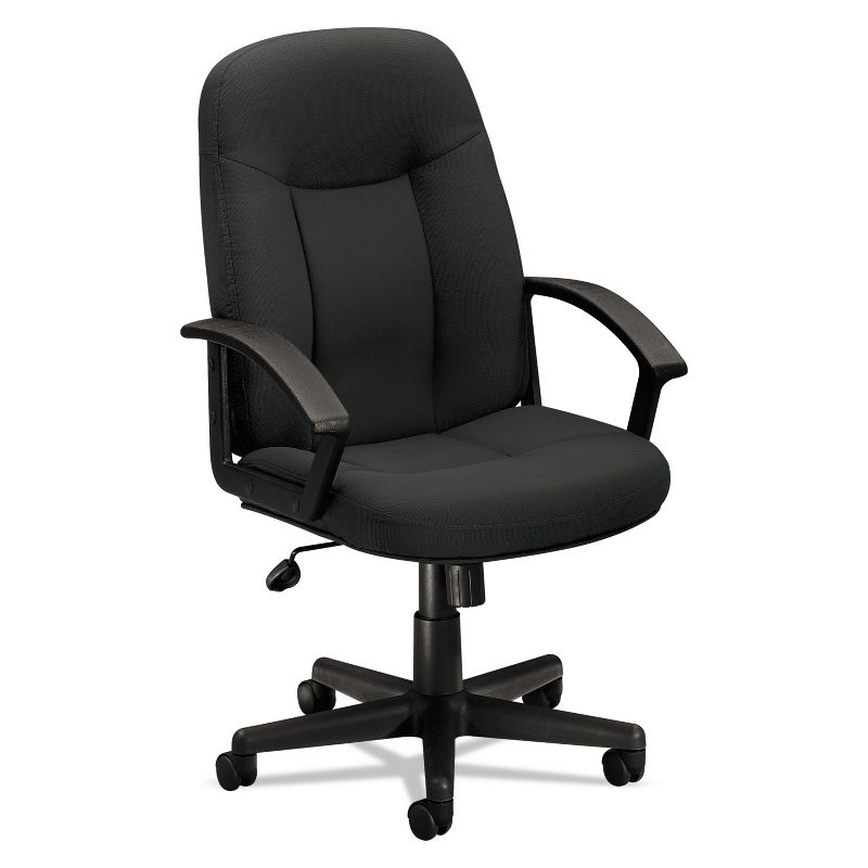 Basyx VL601 Series Executive High-Back Swivel/Tilt Chair Charcoal Fabric/Black Frame VL601VA19
