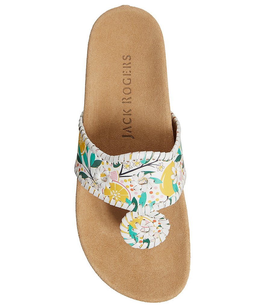 Jack Rogers Lemon Print Comfort Jacks Thong Sandals