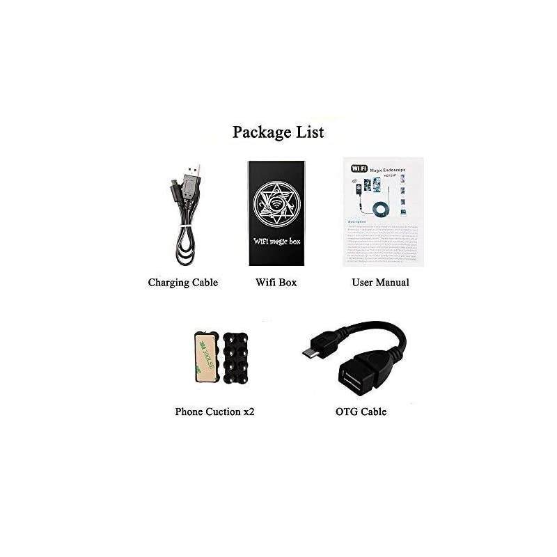 Wireless WiFi Box Compatible with iPhone iPad Android Phone Tablet Micro USBUSB to WiFi Converter for USB Digital Microscope Endoscope Borescope Mini Magnification Camera