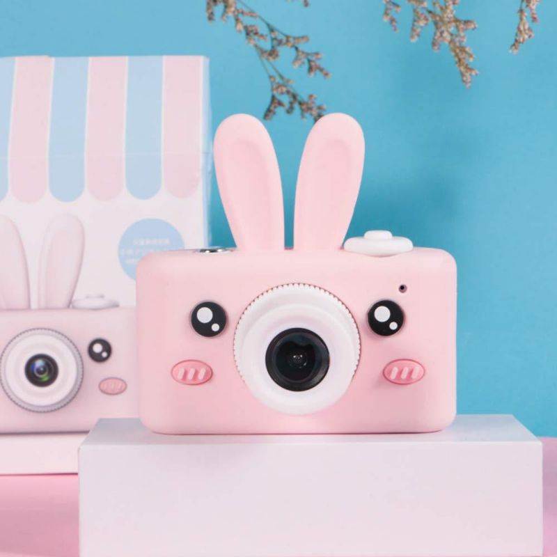Tipmant Cartoon Smart Children's Digital Camera 8 MPX, 4X Optical Zoom, 2" IPS HD Screen, 17mm Lens for School Students Boys Girls Kids Gift (White Rabbit)