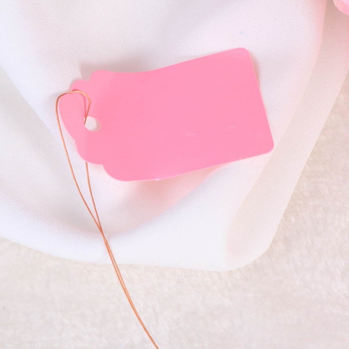 500PC Double Wired Shipping Tags Plastic Label Signage Floral Label Signage Blank Tag Gift Box Baking Gift Message Bookmark Labels (Yellow)