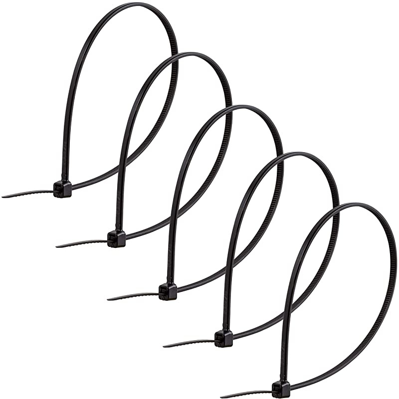 Black 18174 Cable Ties 100-Pack Nylon Plastic Zip Tie, 1 7/8-Inch Maximum Diameter, Durable, Self-Locking, 8 Inch