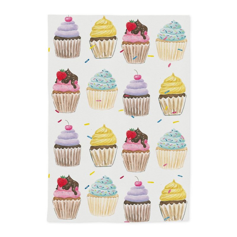 2pk Cotton Designer Cupcakes Kitchen Towels - MU Kitchen