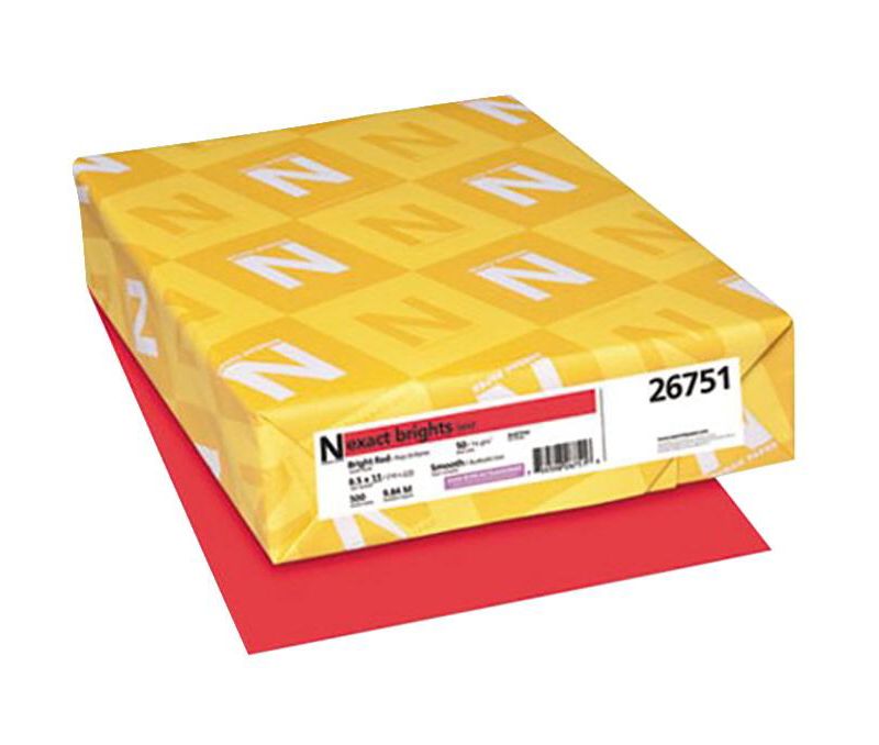 Exact Color Copy Paper, 8-1/2 x 11 Inches, 20 lb, Bright Red, 500 Sheets